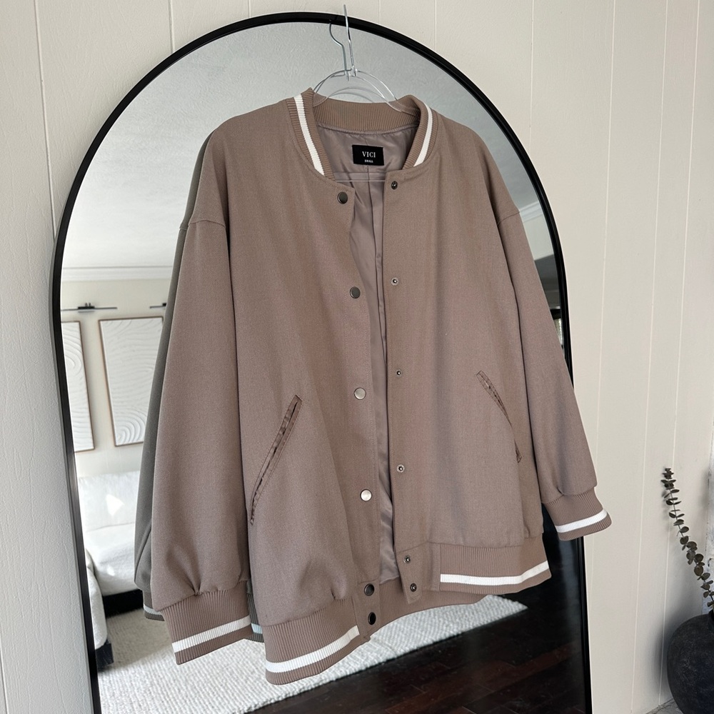 Vici Brown Bomber Varsity Jacket